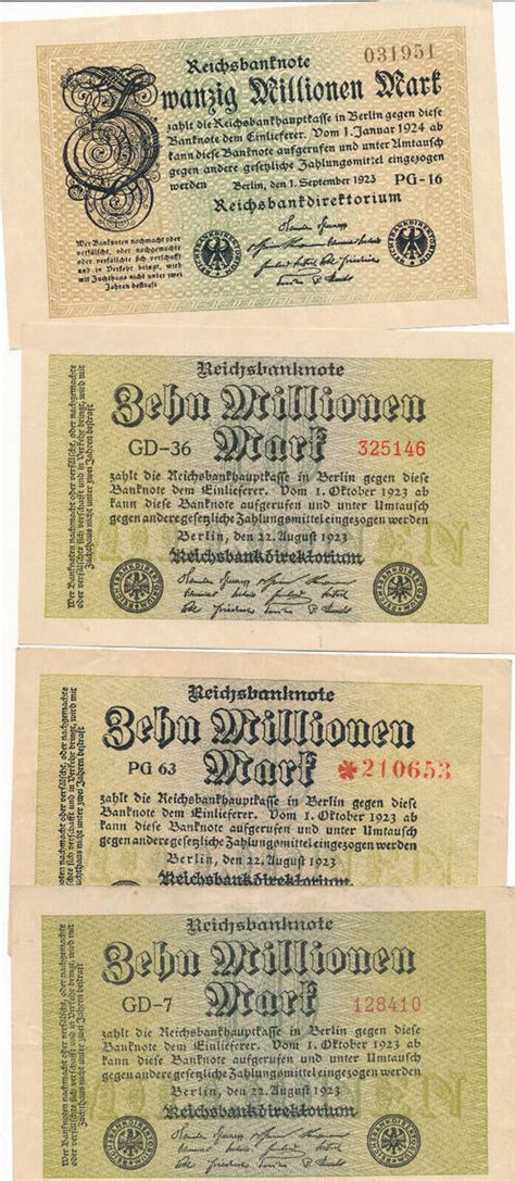 Millionen Mark Deutschland Reichsbanknoten U Lot St Ck Ro