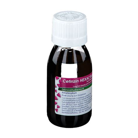 Cetirizin HEXAL Saft Bei Allergien 1 Mg Ml 75 Ml Shop Apotheke