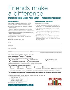 Fillable Online Hcpl Friends Online Form Henrico County Public