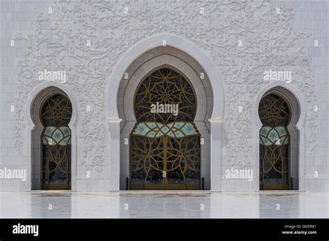 Doors To The Main Prayer Hall Of The Sheikh Zayed Grand Mosque In Abu Dhabi United Arab