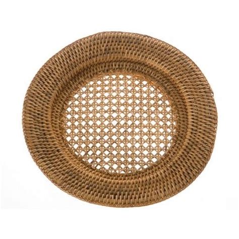 La Jolla Round Rattan Charger Plate Set Of 2 Honey Brown Rattan Charger Rattan Charger