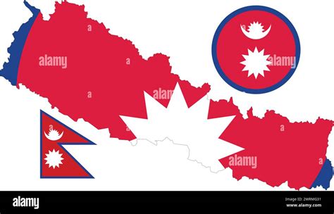 Nepal Map And Flag Stock Vector Image Art Alamy