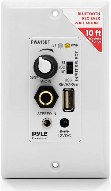 Amazon Pyle Wireless BT Receiver Wall Mount 100W In Wall Audio