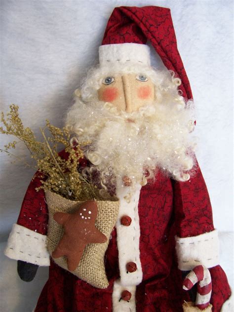 Primitive Doll~folk Art~pattern~ Christmas~ Sweet Santa~ By