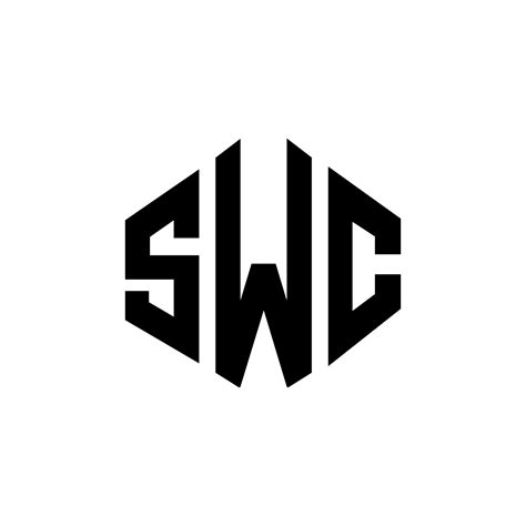 SWC letter logo design with polygon shape. SWC polygon and cube shape logo design. SWC hexagon ...