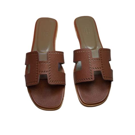 Hermes Oran Sandal Dark Brown For Women Temaap