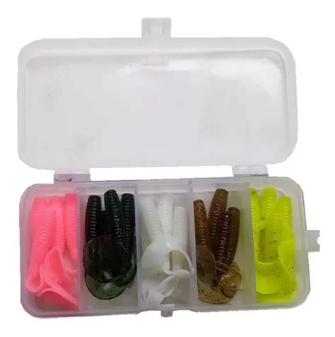 Kit C Mini Grub Minhoca Isca Artificial Soft Shad Larva MercadoLivre