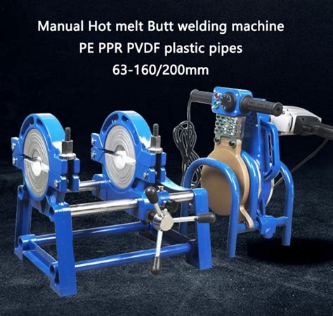 PE PPR PVDF Plastic Pipes Hot Melt Butt Welding Machine Two Ring 63 160