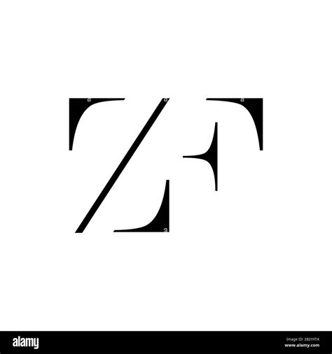 Great Combine Of Initial Letter Zf Logo Design Vector Stock Vector