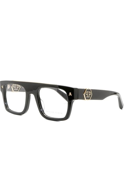 Philipp Plein Occhiali Da Vista In Celluloide Squadrati Unisex Nero