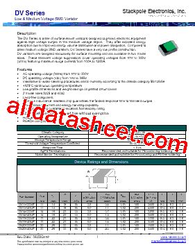 DV130K3225T Datasheet PDF Stackpole Electronics Inc