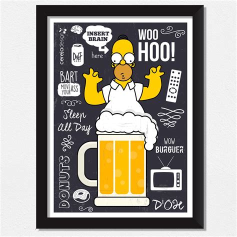 Quadro Homer Simpsons Pop Art Cerveja Duff Decorativo R Em