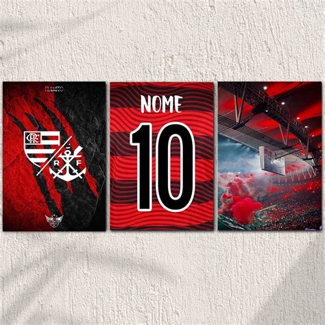 Kit Quadros Flamengo Personalizado Campeão Time Futebol Shopee Brasil