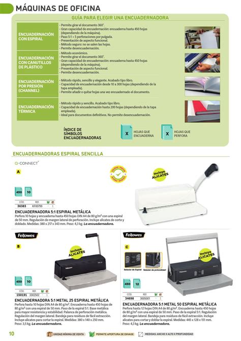 Pickin Pack Encuadernadora Para Espiral Fellowes Metal Perfora