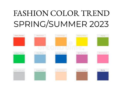 Fashion Color Trend Spring Summer Trendy Colors Palette Guide