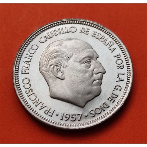 ESPAÑA 5 PESETAS 1957 72 FRANCISCO FRANCO ESTADO ESPAÑOL KM 795