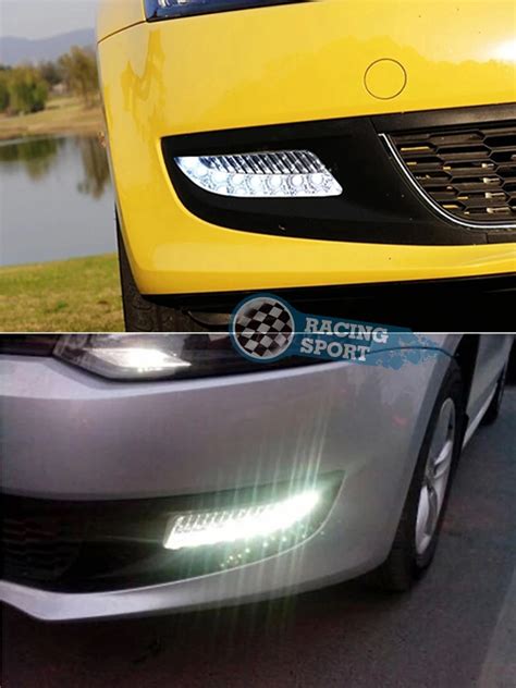 2PCS White12V Daytime Running Light DRL For VW Polo 2010 Auto Fog Light