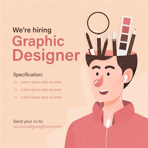 Premium Vector | Job vacancy banner template for graphic designer