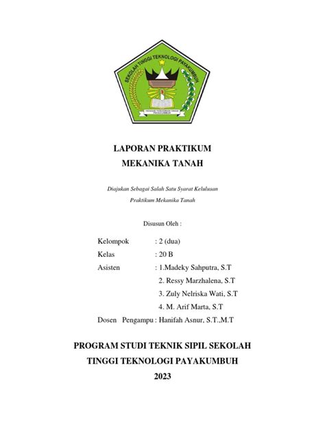 Laporan Praktikum Mekanika Tanah Pdf
