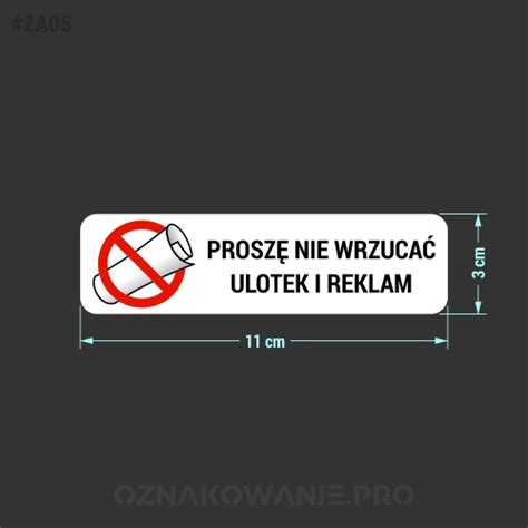 Prosz Nie Wrzuca Ulotek X Naklejka Oficjalne