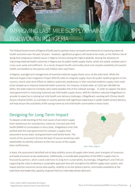 Improving Last Mile Supply Chains For Women In Nigeria Villagereach