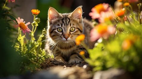 Primer Plano De Un Adorable Gatito Al Aire Libre Foto Gratis