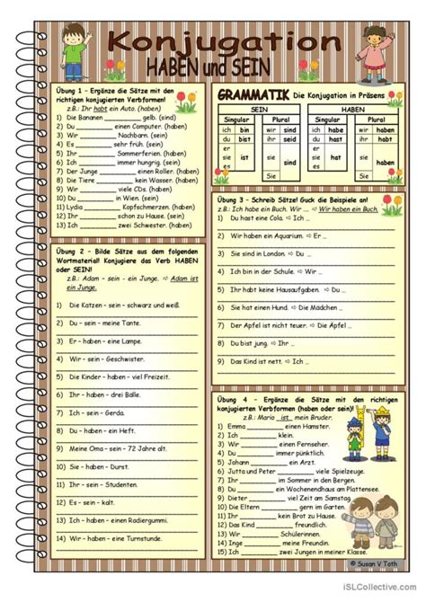 Konjugation Haben Und Sein Mit Deutsch Daf Arbeitsbl Tter Pdf Doc