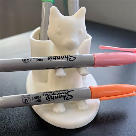 3d Printable Cat Pen Holder By Philippe Barreaud