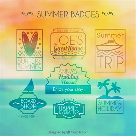 Free Vector Pack Of Modern Summer Badges