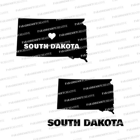 South Dakota Svg South Dakota Shape State South Dakota Silhouette