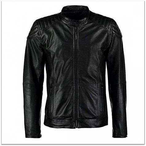 Buy mens pure black Leather Jacket wholesale at cheap price In india