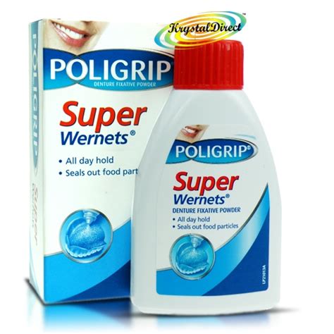 X Poligrip Super Wernets Denture Fixative Powder Seals Out Food