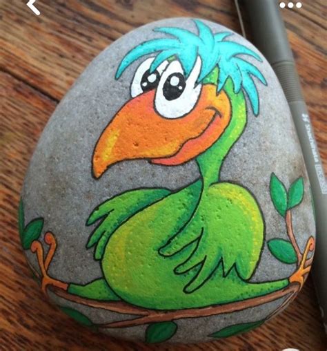 Stone Art Painting Pebble Painting Pebble Art Painting Crafts Birds