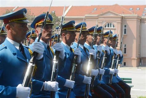 Serbian Guards Marching On Army Day