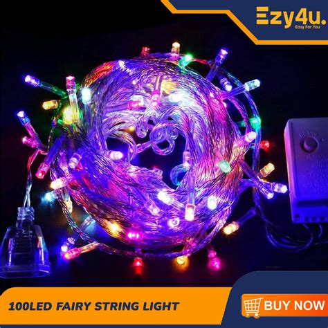 100led 10 Meter Fairy String Light Lampu Raya Kristal Lampu Kelip Kelip Untuk Hiasan Raya