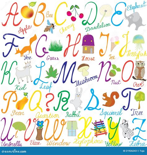 Alphabet With Letters, Words And Pictures Stock Photos - Image: 21926243