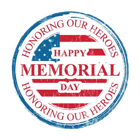 Happy Memorial Day Badge Seal Label Sticker Stamp With American