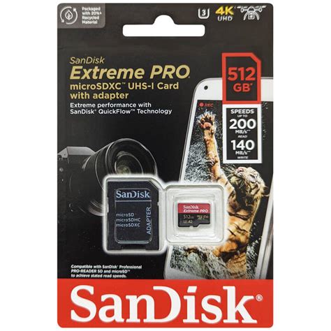 Thẻ Nhớ Microsd 512gb Sandisk Extreme Pro 200 Mbs Bản Mới Nhất