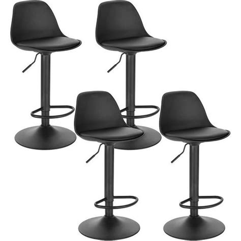 EUGAD Tabourets De Bar Lot De 4 Pivotant Tabouret De Bar En Cuir