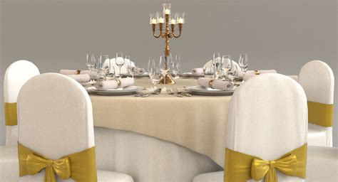 Banquet Table 03 3d Model 39 3ds Fbx Max Ma Obj Free3d