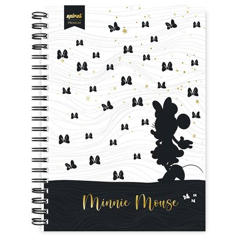 Caderno universitário capa dura 1x1 80 folhas Disney Minnie PB Spiral