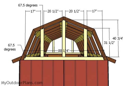 8x16 Gambrel Roof Plans MyOutdoorPlans Free Woodworking Plans And