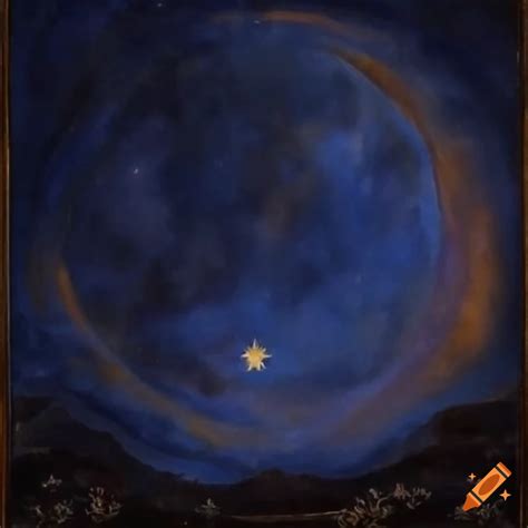 Painting Of A Renaissance Style Night Sky