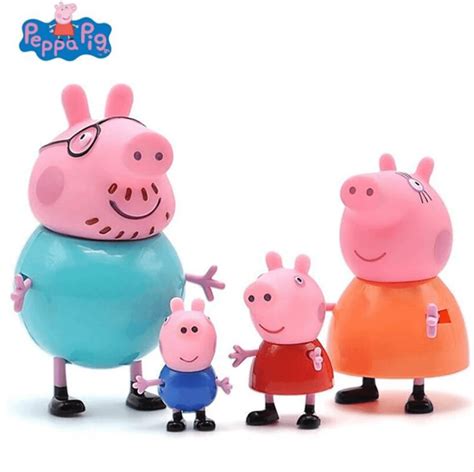 Kit Bonecos Action Figure Peppa Pig Articulados Bootleg Brinquedo