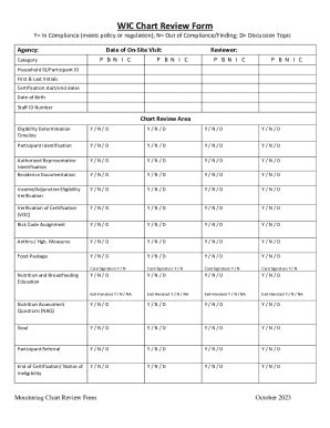 Fillable Online Dphhs Mt WIC Chart Review Form Fax Email Print PdfFiller