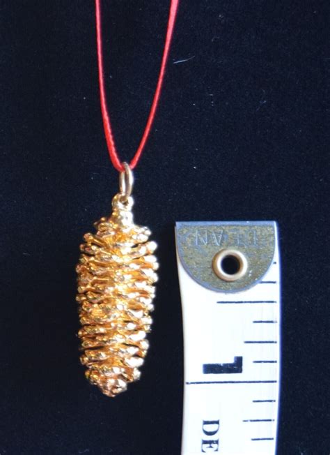 Set Of 3 Gold Plated Aspen Oak And Pine Cone Ornaments Ebay