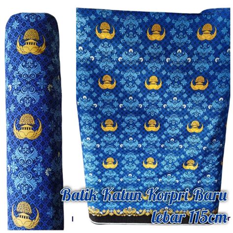 Jual Bahan Kain Batik Katun Seragam Korpri Baru C S Sekar Bengawan