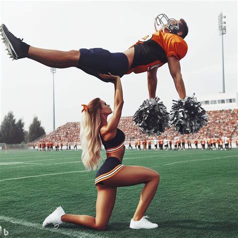 Cheerleader Overhead Lifts Football Player By Wanderer326 On Deviantart