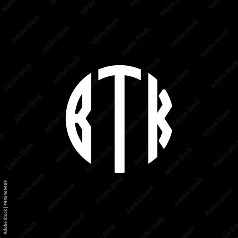 Btk Letter Logo Design Btk Letter In Circle Shape Btk Creative Three