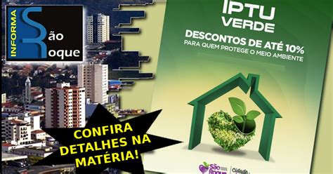 Inscrições para IPTU Verde acontecem até outubro Informa São Roque